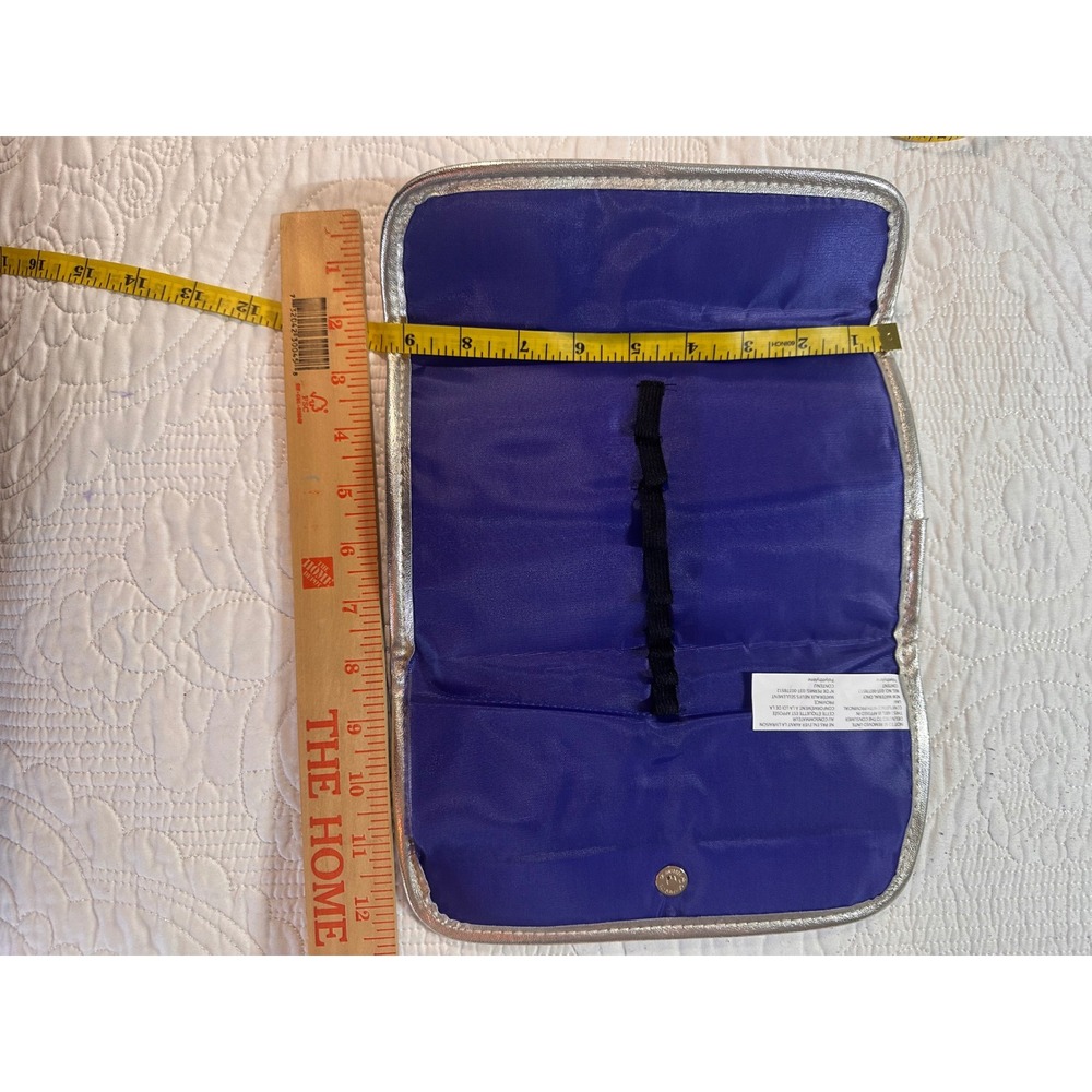 Unbranded Pineapple Tropical Trifold Travel Makeup Brush Organizer Bag Purple